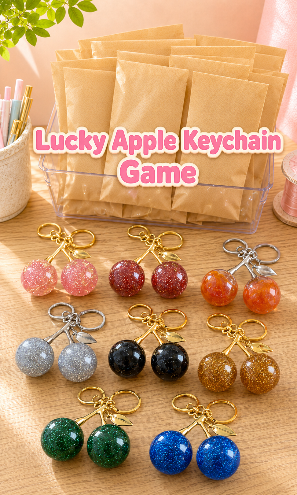 ✨ NEW ARRIVAL – Lucky Apple & Cherry Keychain Game ✨